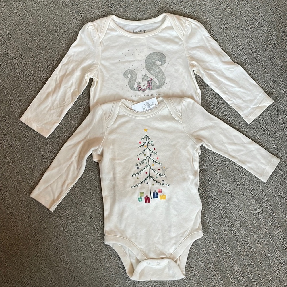 NWT Set of 2 holiday onesies